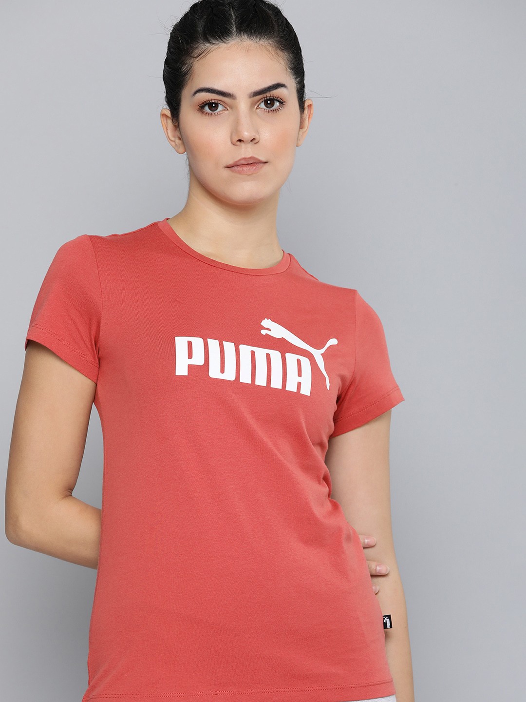 

Puma Brand Logo Printed Pure Cotton ESS T-shirt, Red