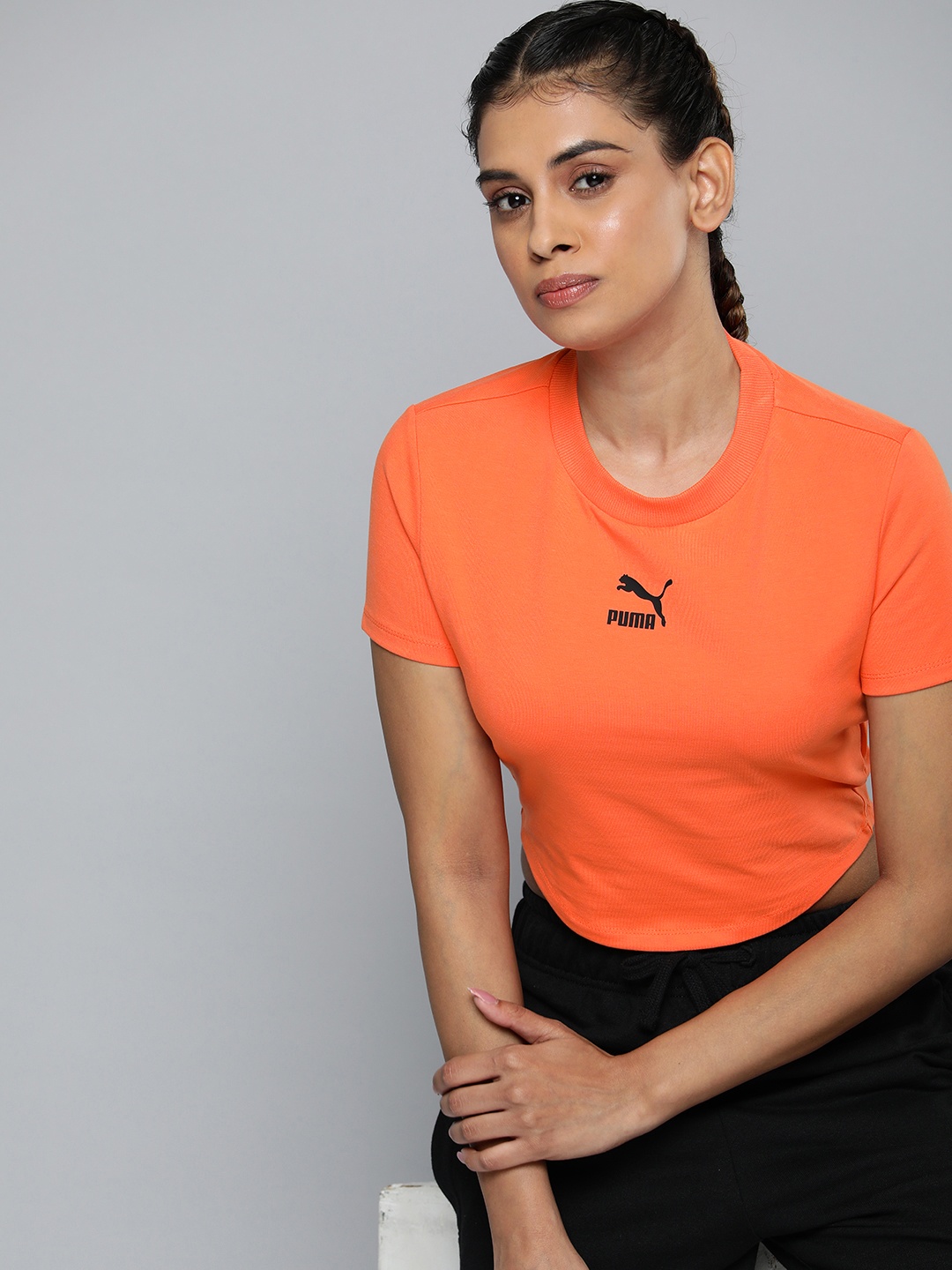 

Puma DARE TO Slim Fit Cropped T-shirt, Orange