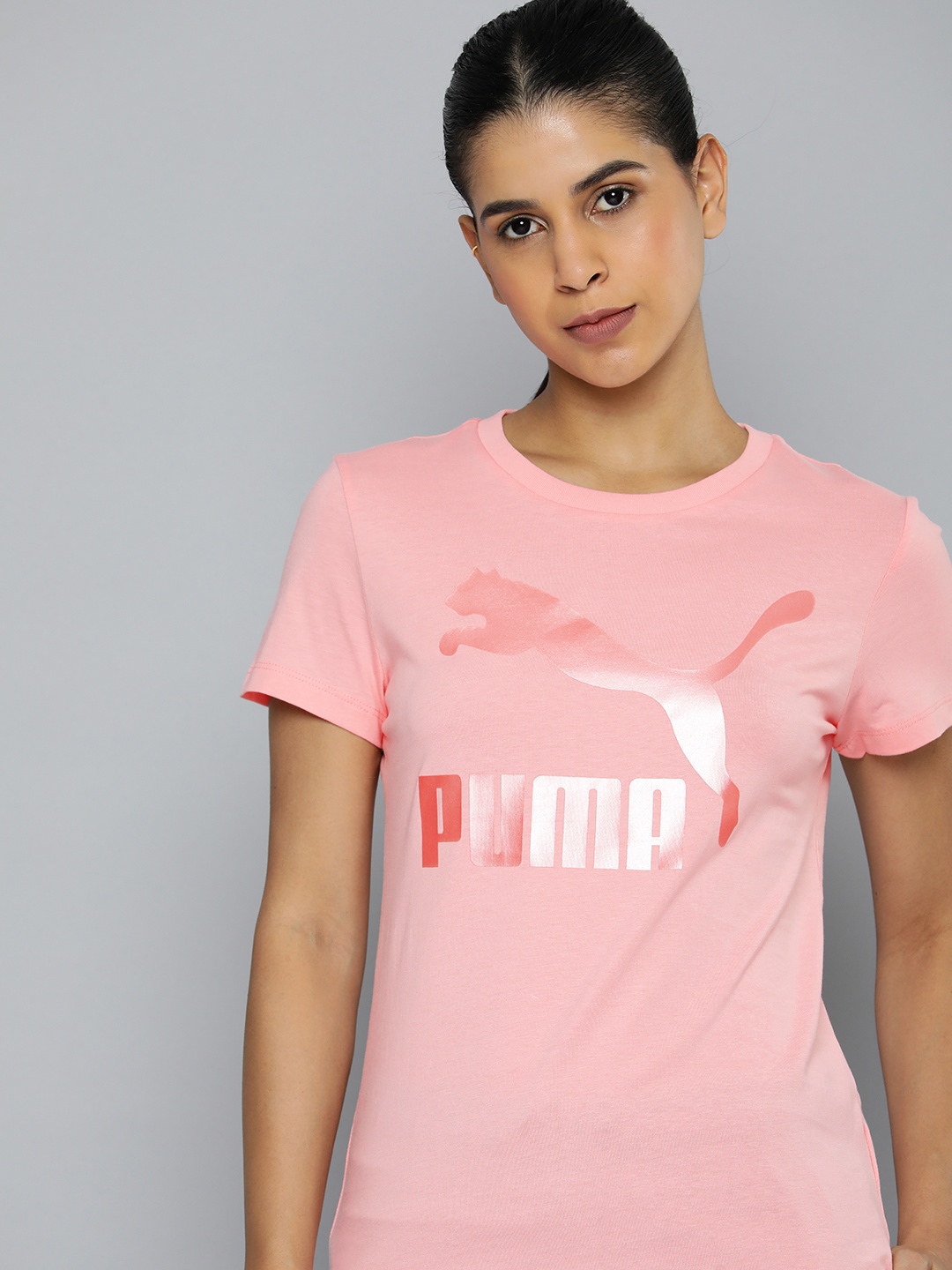 

Puma Pure Cotton Brand Logo Printed Outdoor T-shirt, Pink