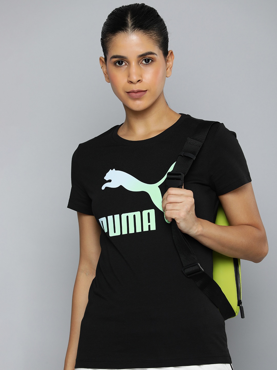 

Puma Brand Logo Printed Classics Logo Infill Pure Cotton T-shirt, Black