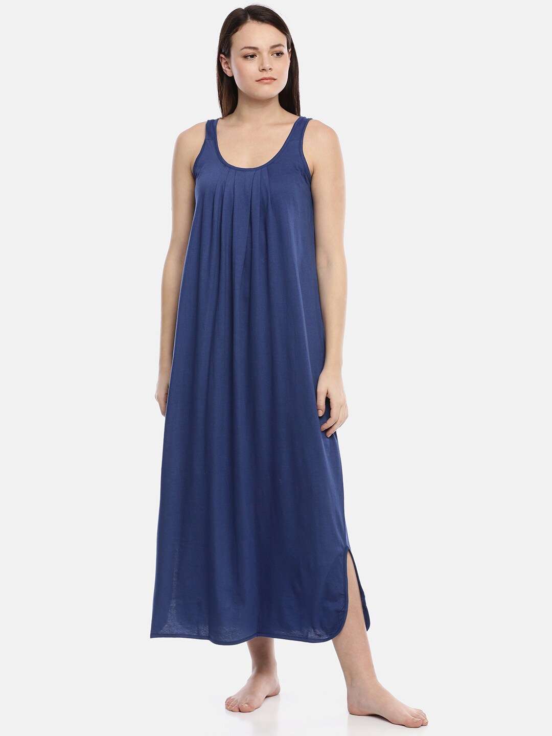 

GOLDSTROMS Round Neck Sleeveless Maxi Nightdress, Blue