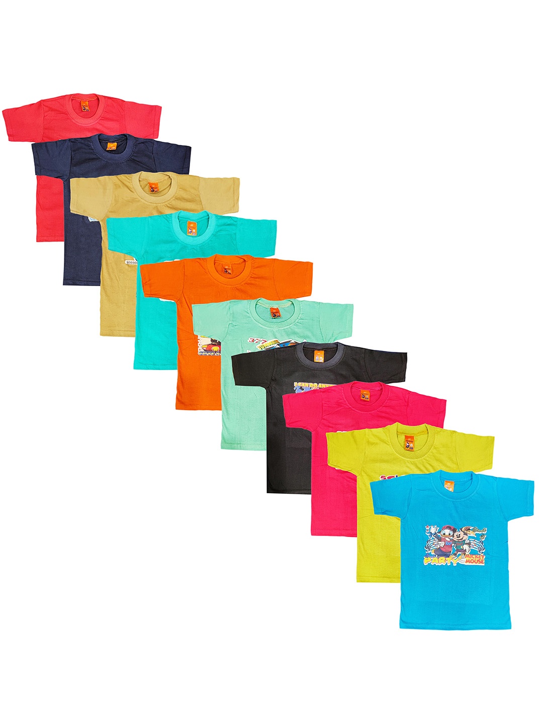 

KIFAYATI BAZAR Unisex Kids Graphic Printed Round Neck Cotton T-Shirt, Red