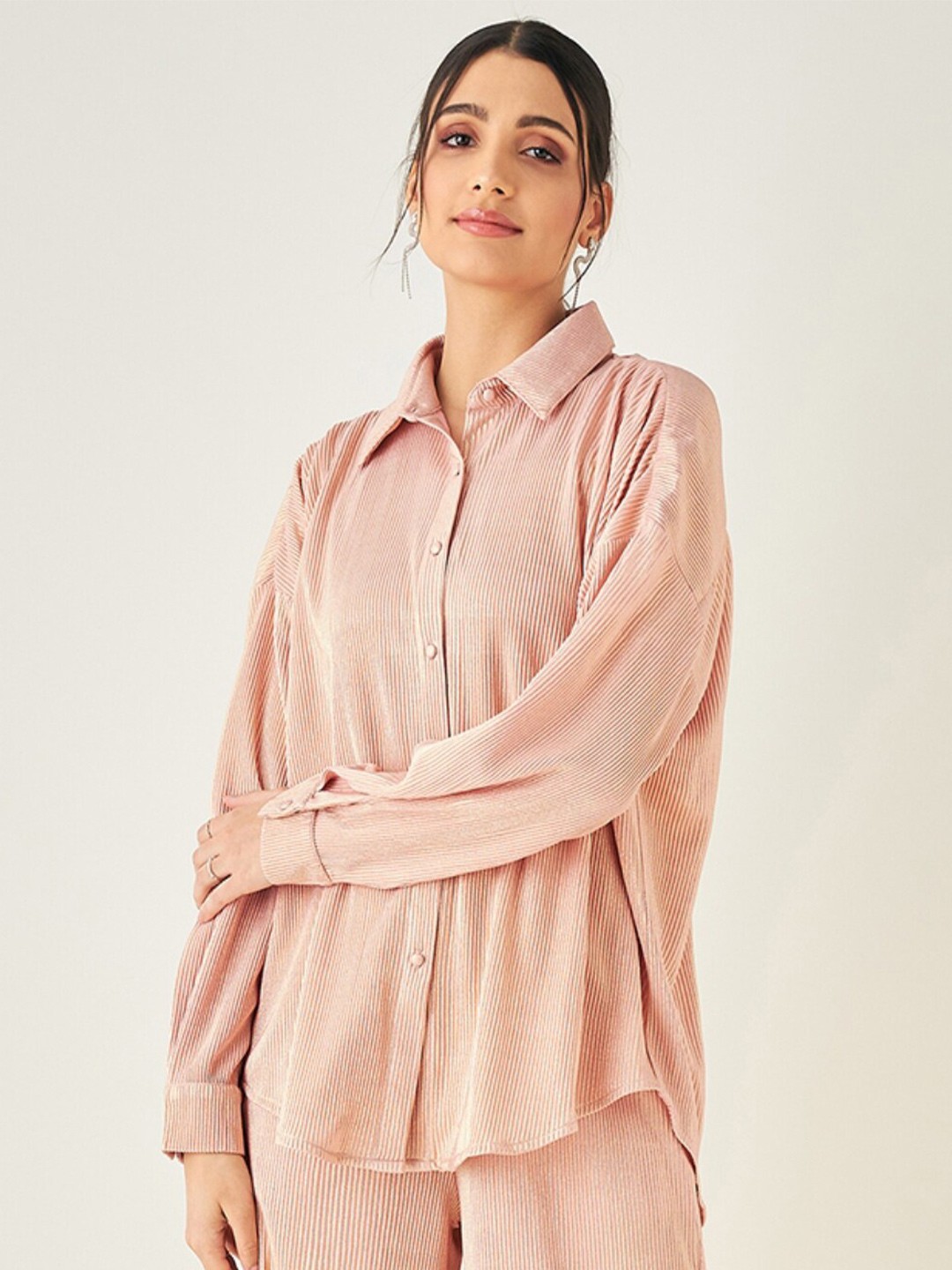 

JUNE & HARRY Relaxed Opaque Casual Shirt, Pink