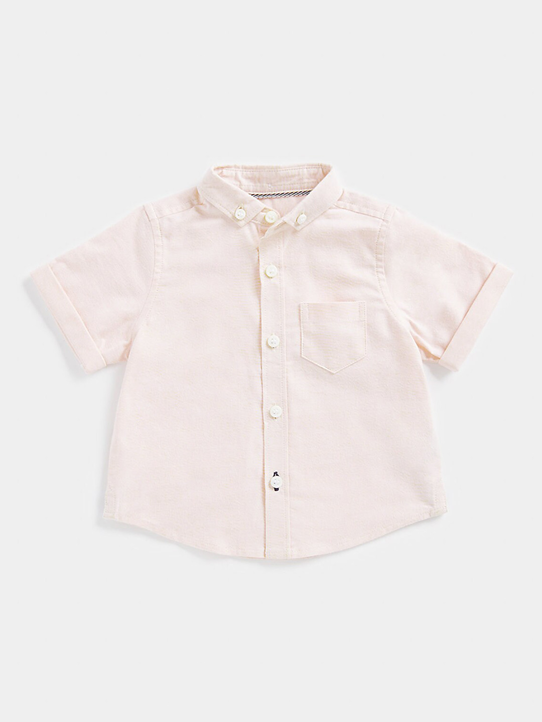 

mothercare Boys Button Down Collar Pure Cotton Casual Shirt, Pink