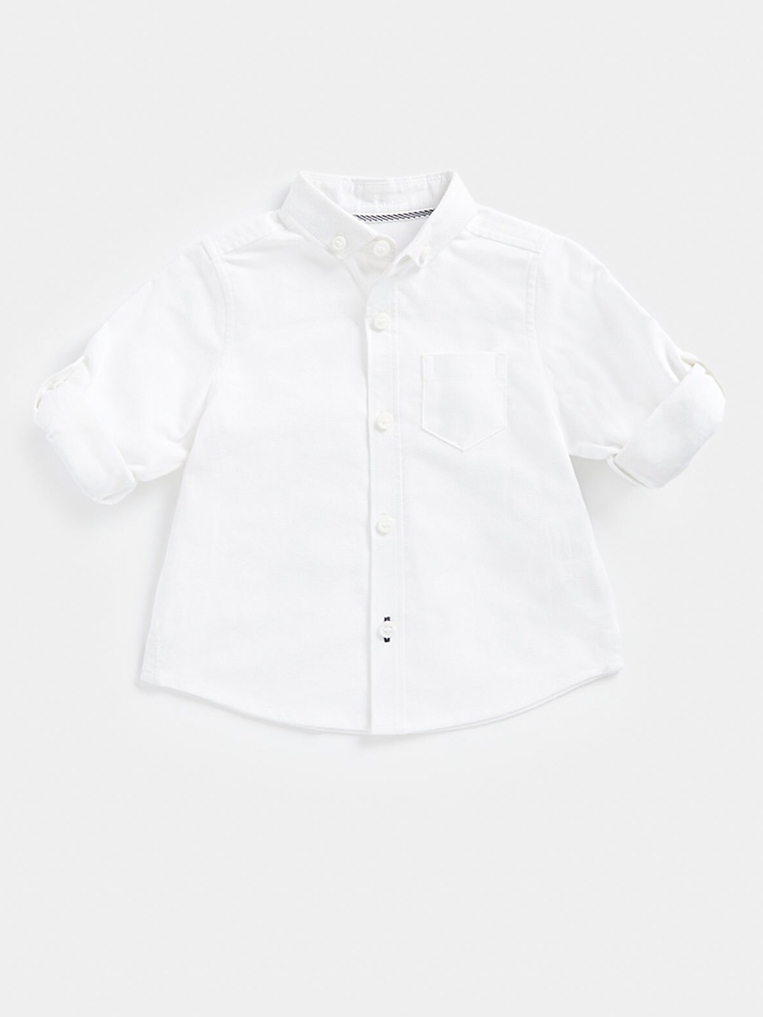 

mothercare Infants Boys Spread Collar Cotton Casual Shirt, White