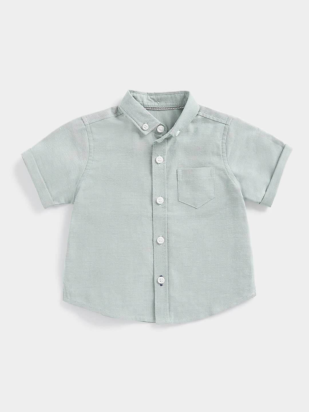 

mothercare Boys Button Down Collar Pure Cotton Casual Shirt, Grey