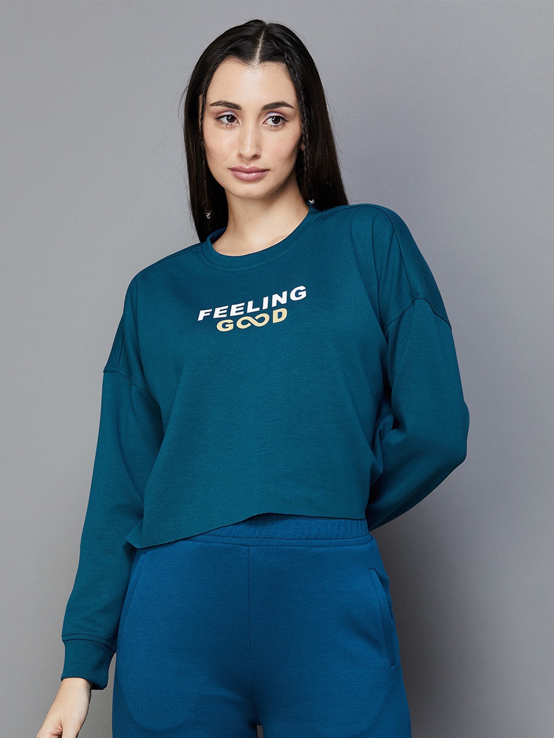 

Ginger by Lifestyle Typography Printed Sweatshirt, Teal