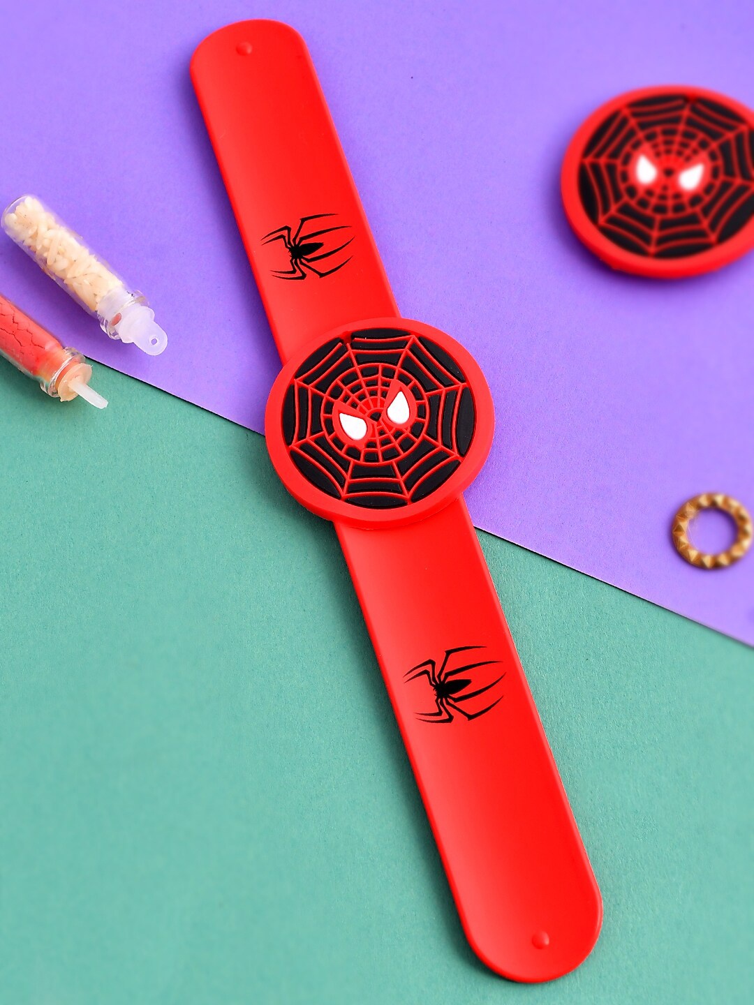 

Shoshaa Red Avengers Spiderman Slap Band Kids Rakhi