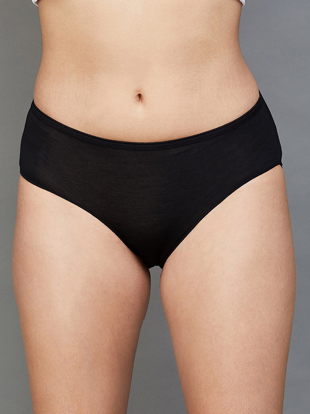 

Ginger by Lifestyle Mid Rise Cotton Hipster Briefs, Black
