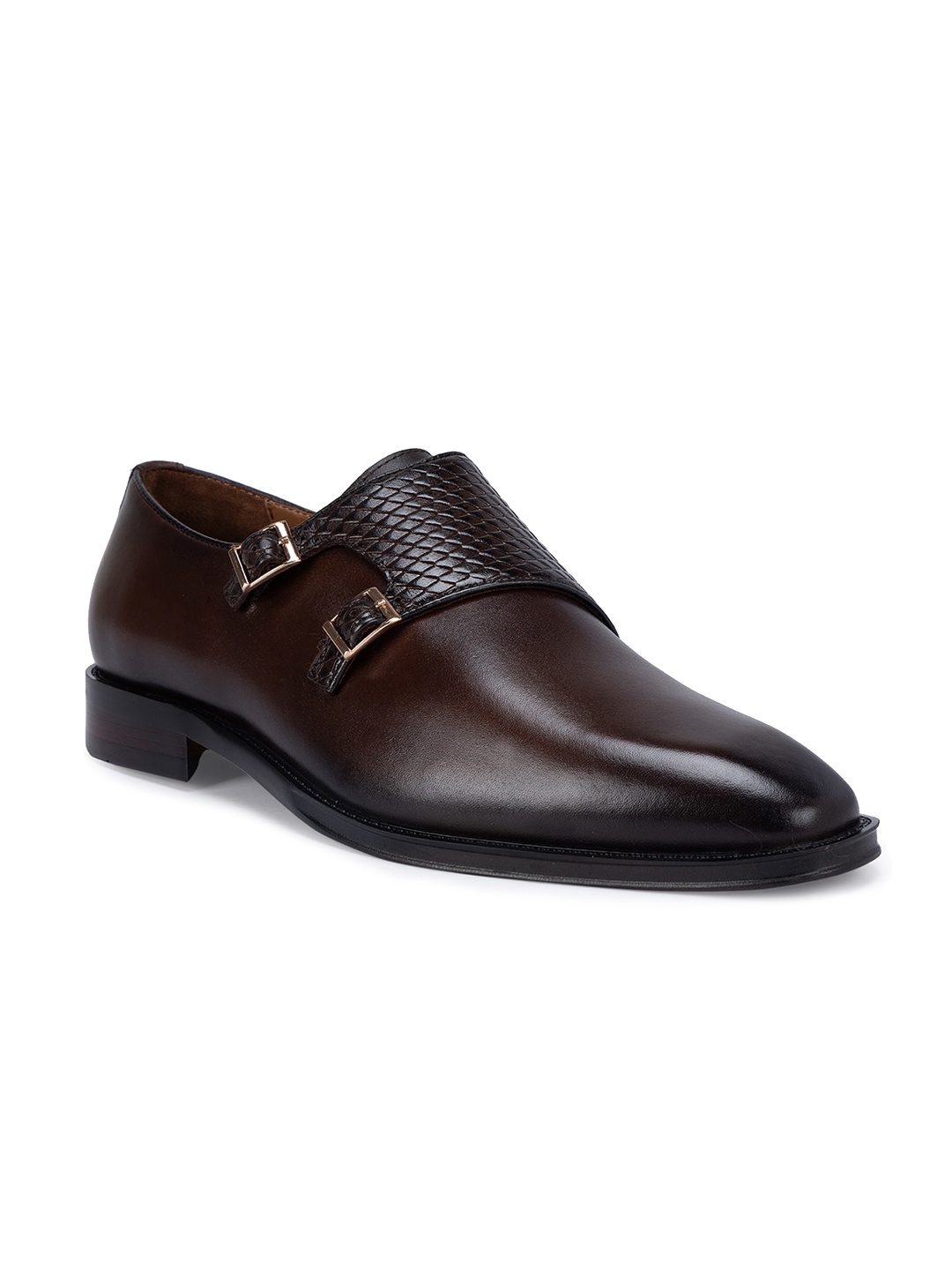 

ROSSO BRUNELLO Men Leather Brogues Formal Shoes, Black