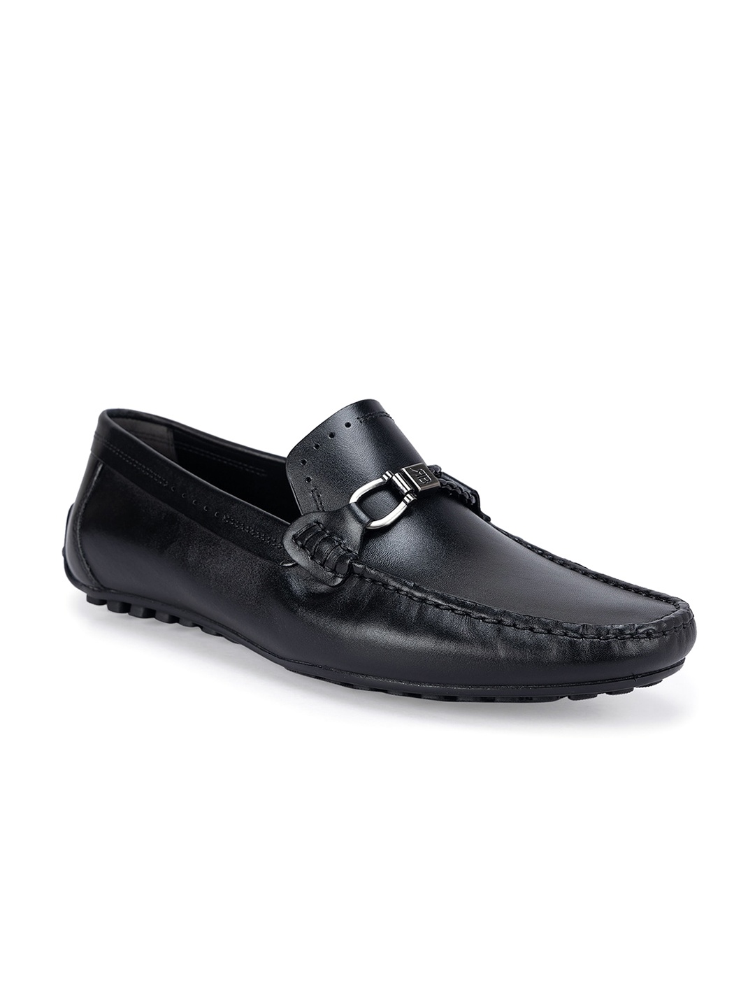 

ROSSO BRUNELLO Men Leather Formal Loafers, Black