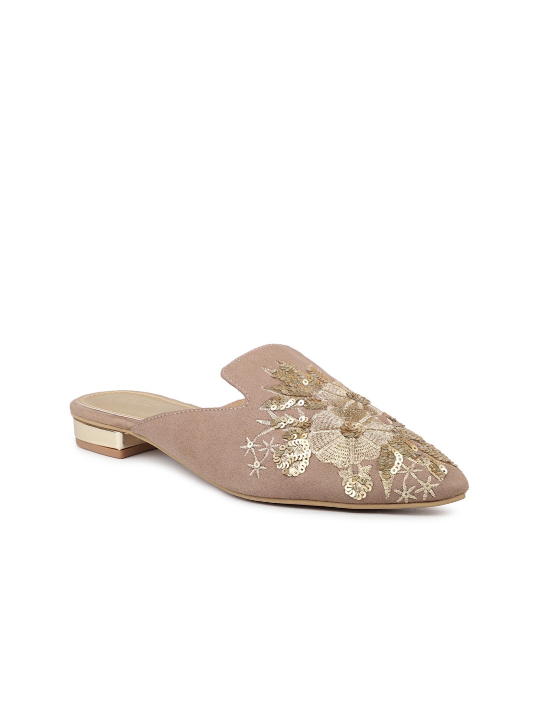 

Inc 5 Ethnic Embellished Block Mules, Beige