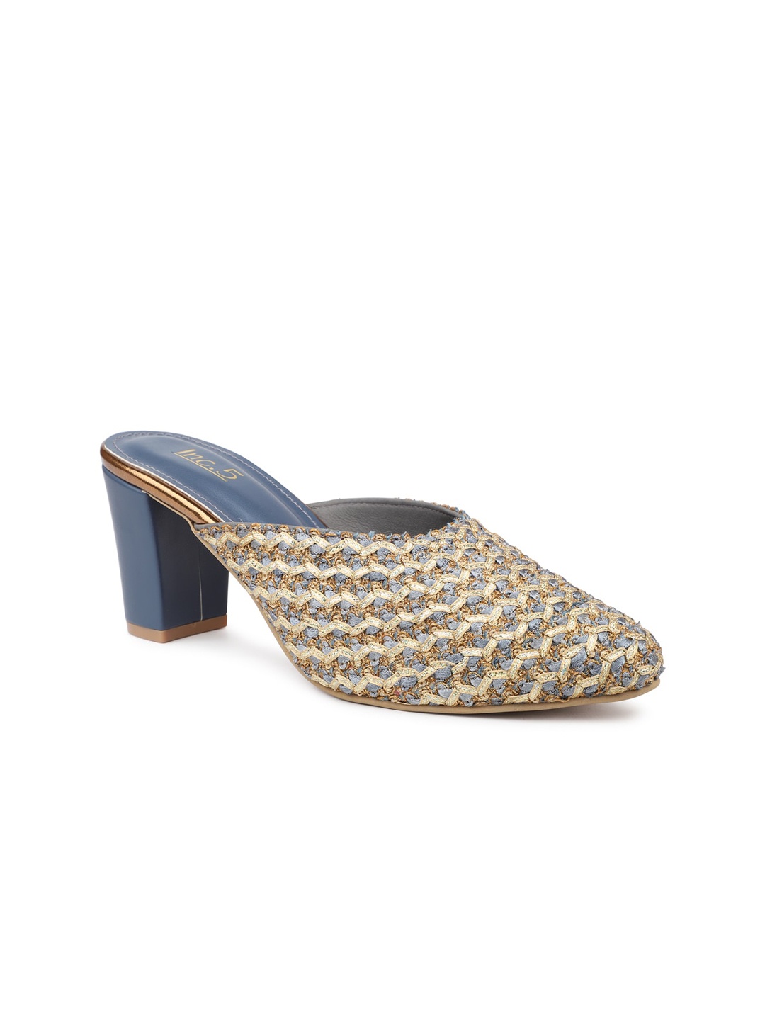 

Inc 5 Embellished Ethnic Block Mules, Blue