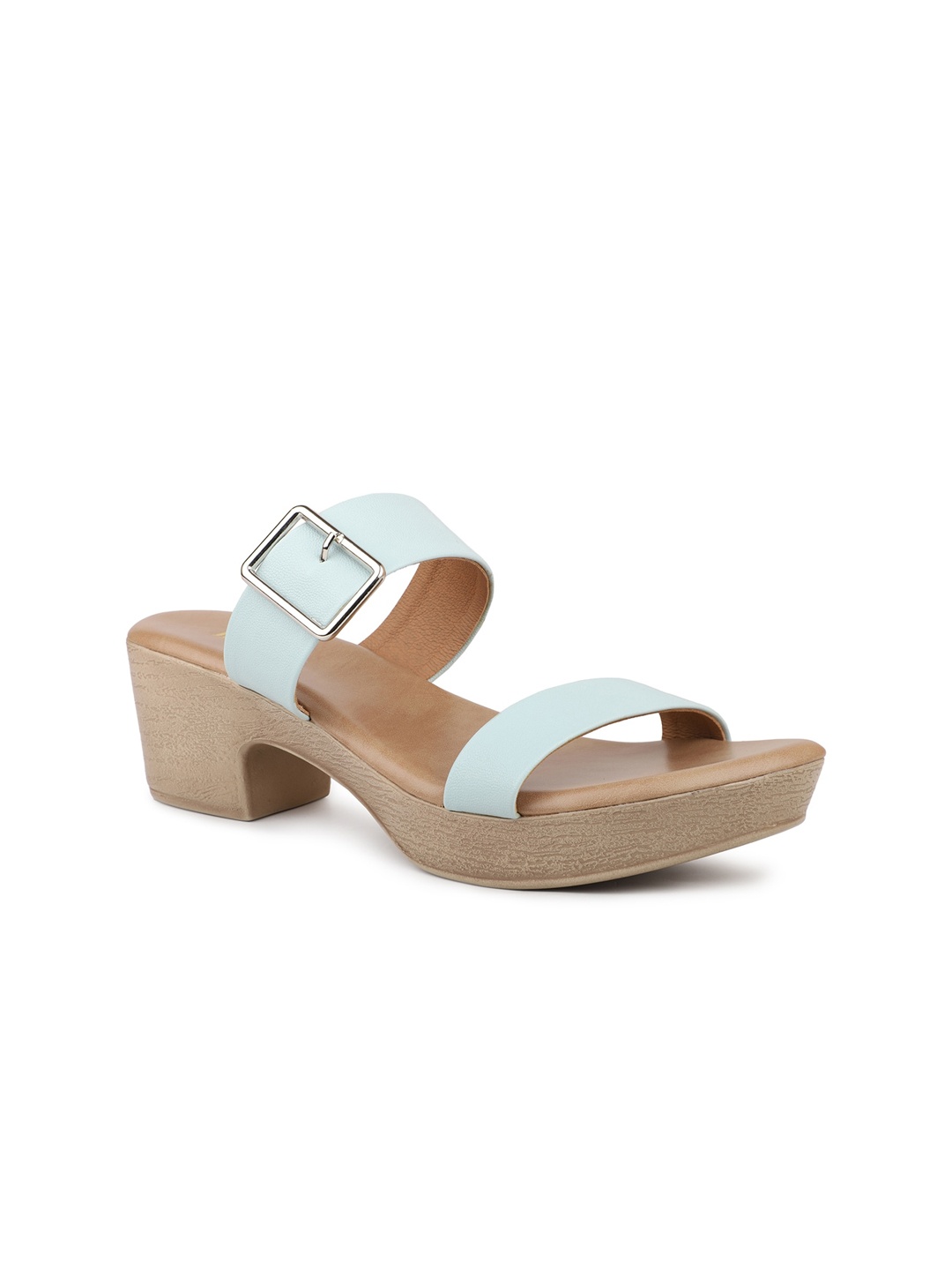 

Inc 5 Open Toe Block Heels with Buckles, Blue