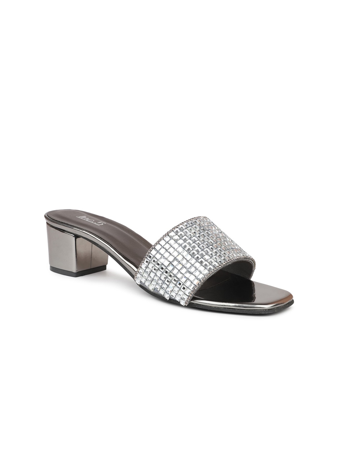 

Inc 5 Embellished Party Block Heels, Grey