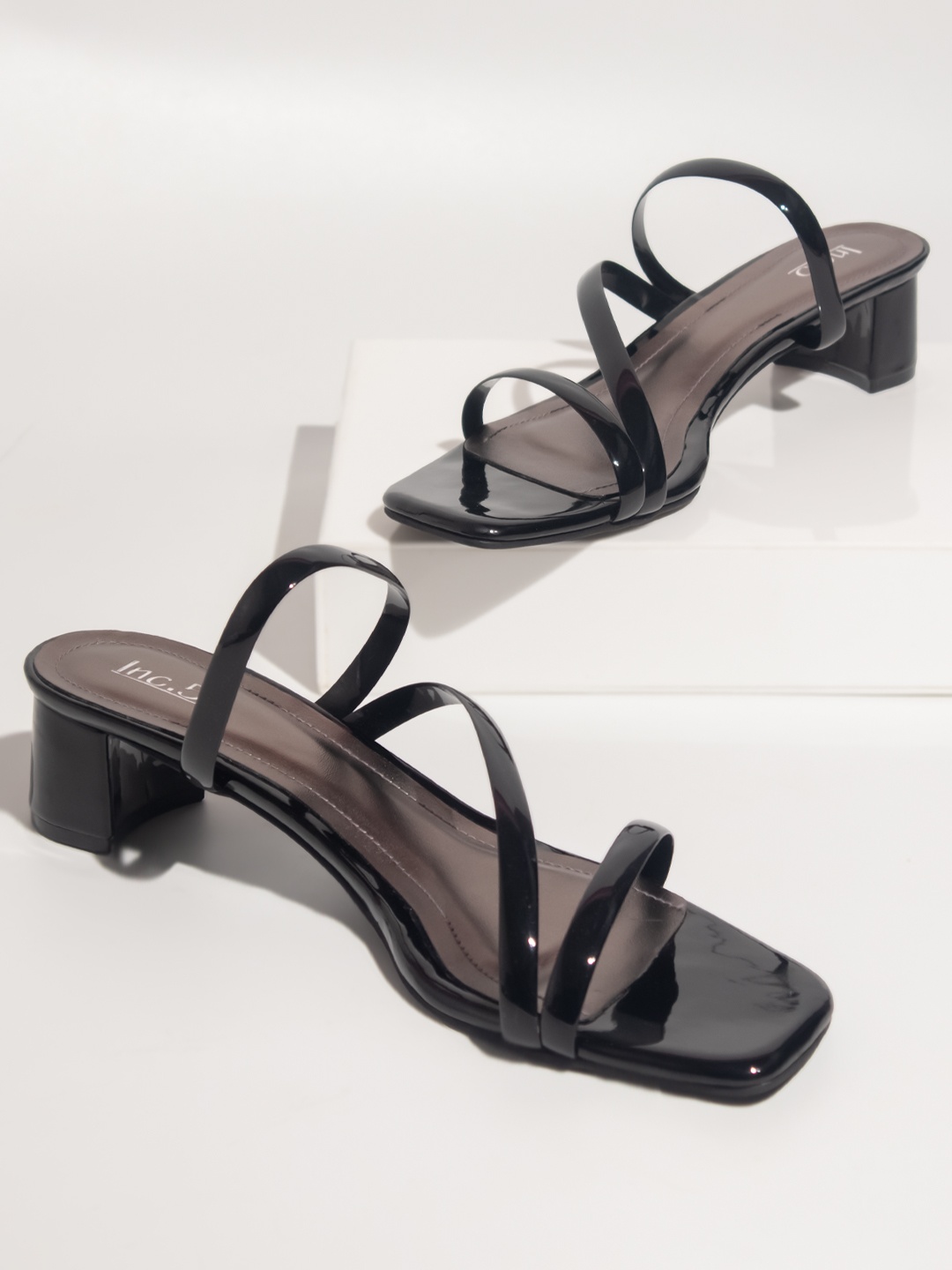 

Inc 5 Strappy Open Toe Block Heels, Black