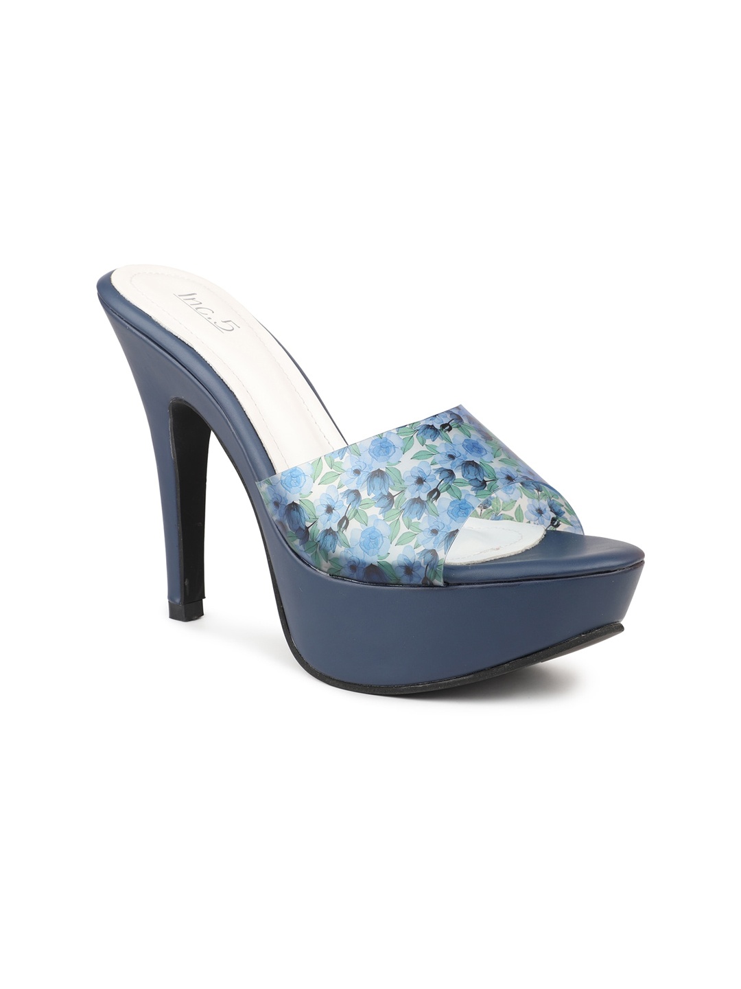 

Inc 5 Printed Party Platform Heels, Navy blue