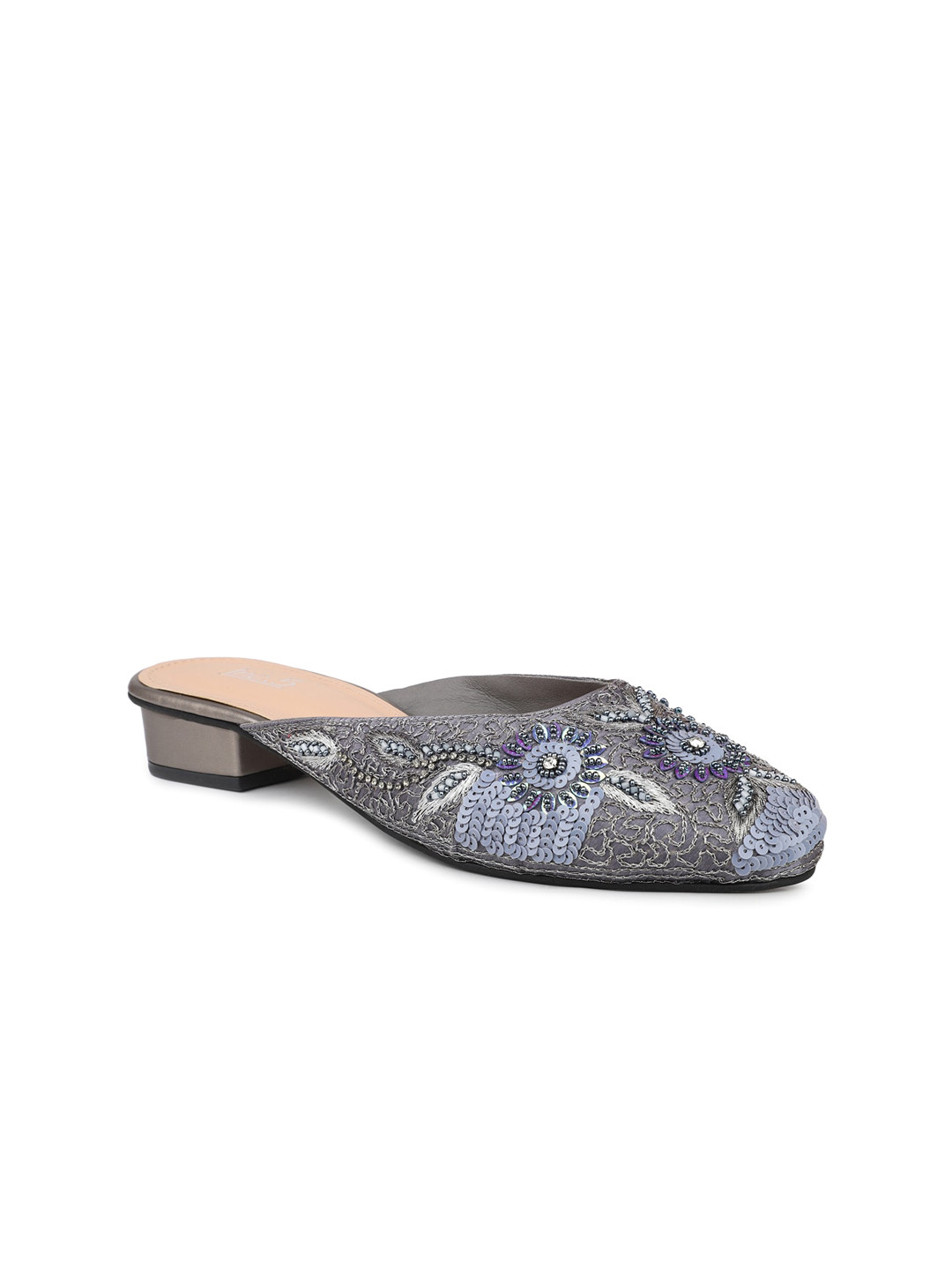 

Inc 5 Embellished Block Heel Mules, Grey