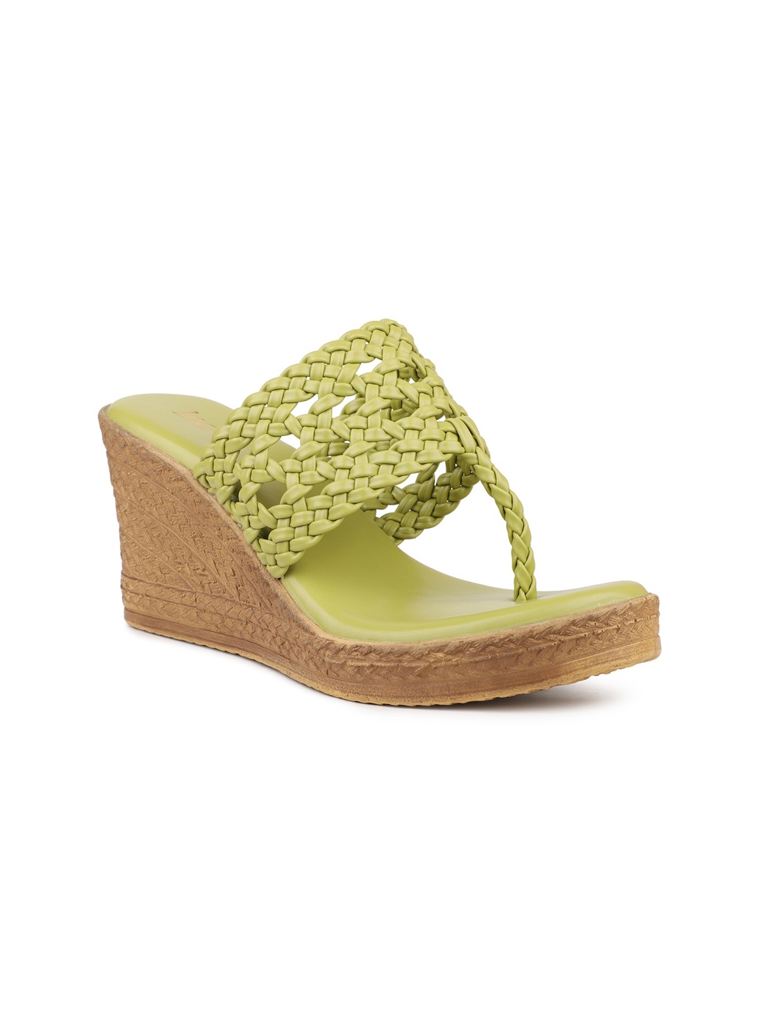 

Inc 5 Textured Open Toe Wedge Heels, Green