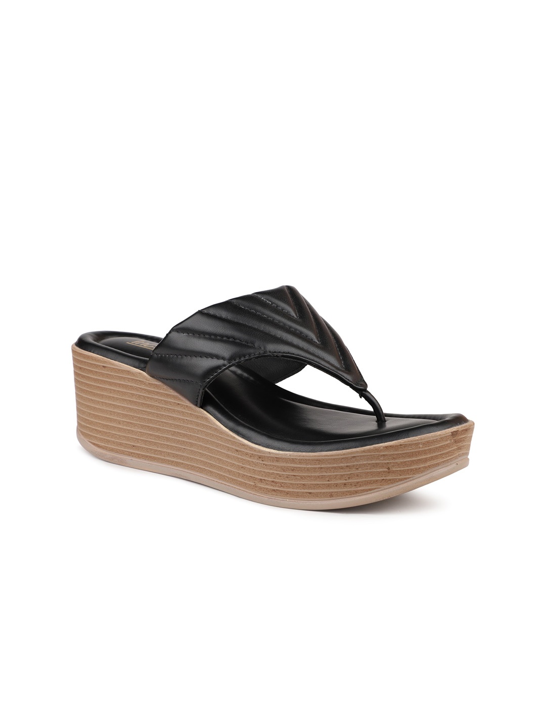 

Inc 5 Textured Open Toe Wedges, Black