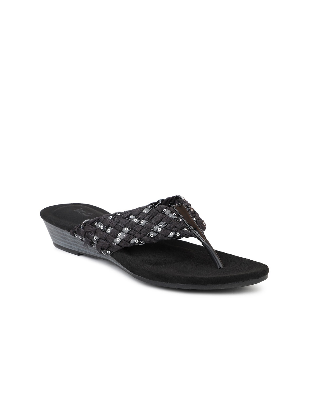 

Inc 5 Textured Open Toe Flats, Black