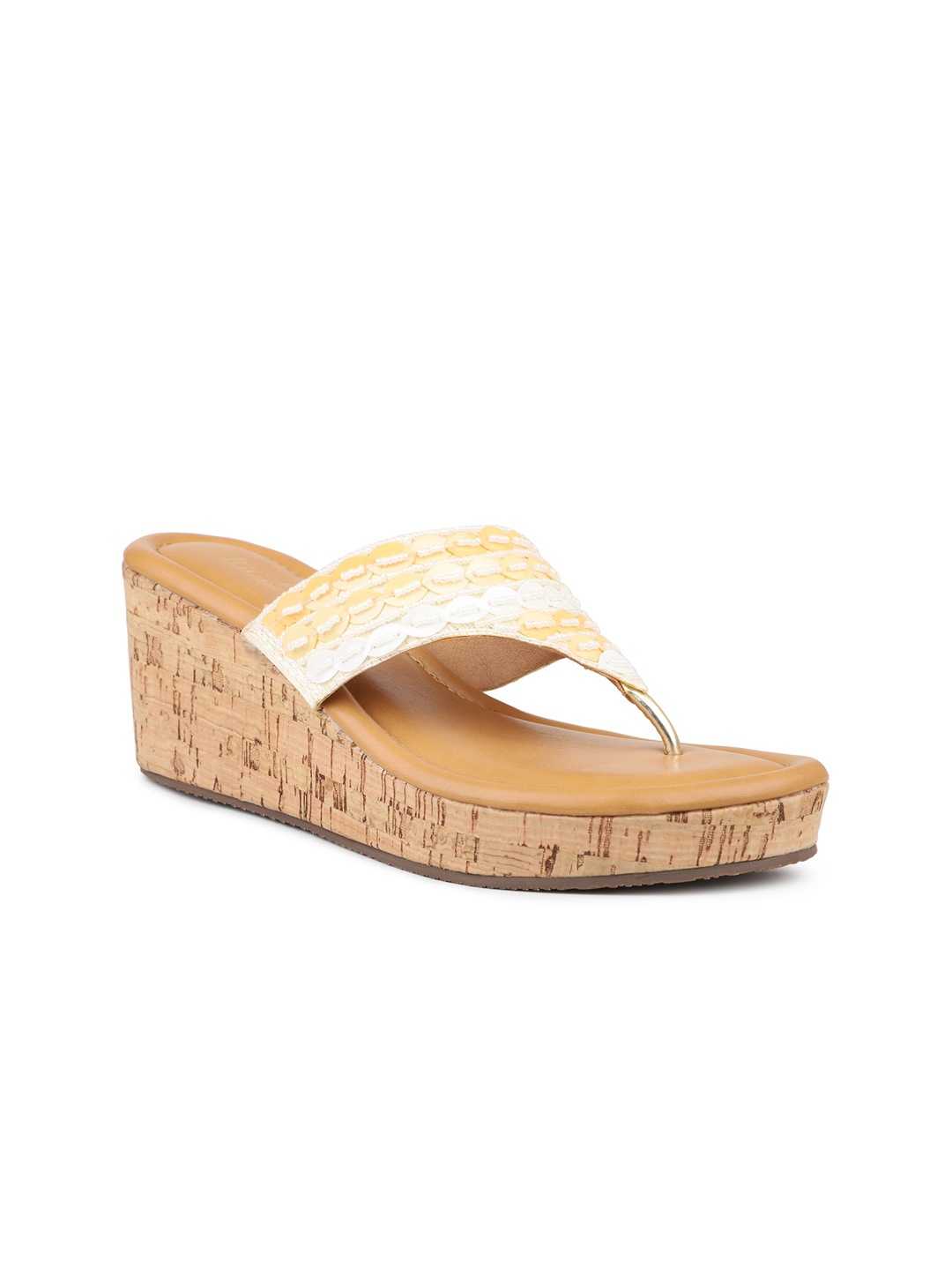 

Inc 5 Embellished Wedge Sandals, Beige