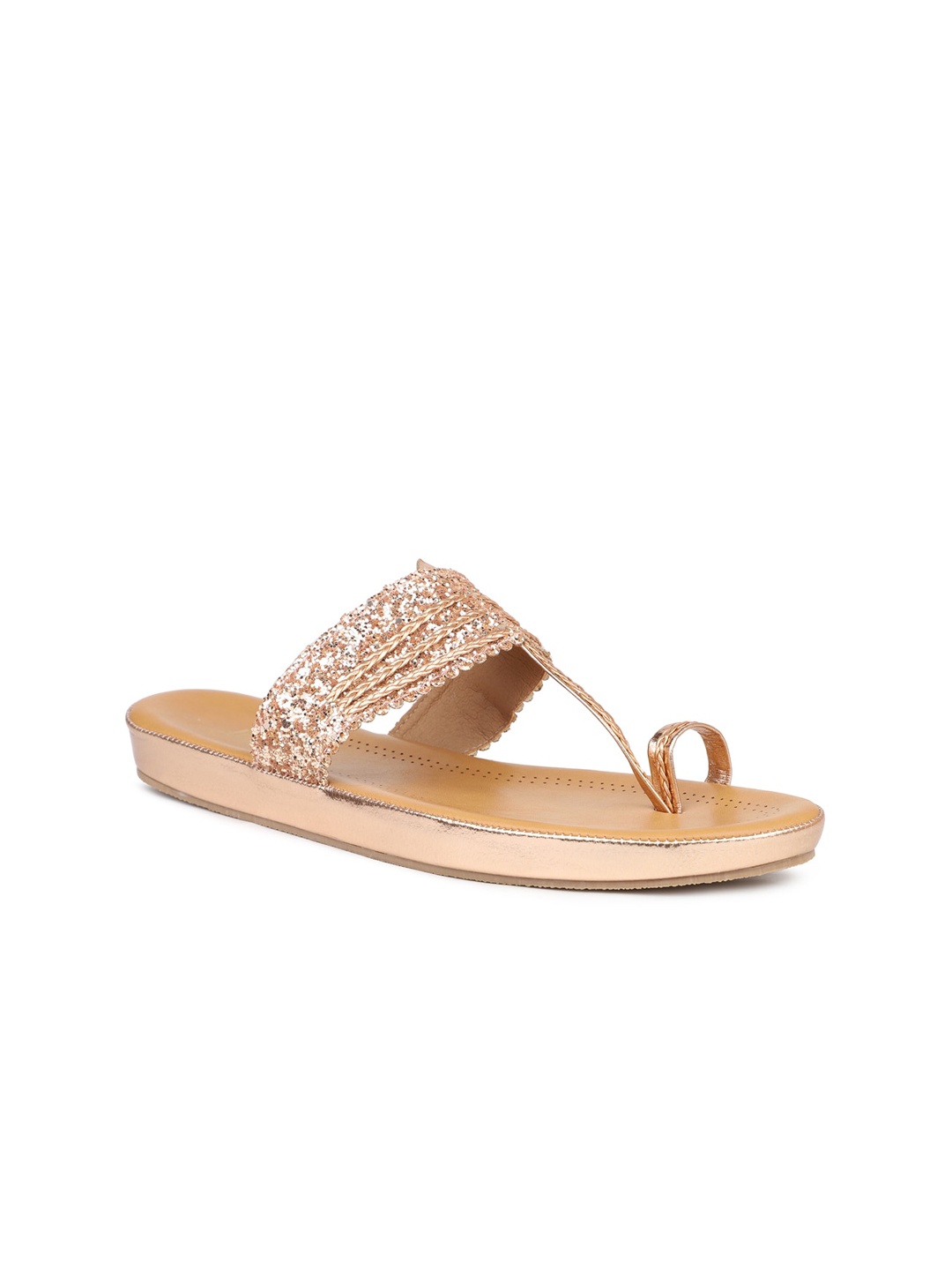 

Inc 5 Embellished Braided One Toe Flats, Rose gold