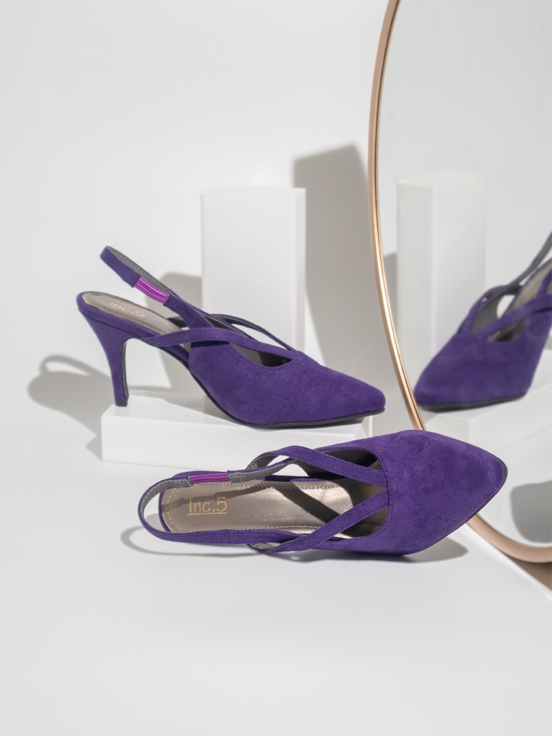 

Inc 5 Pointed Toe Slim Mules With Backstrap, Purple