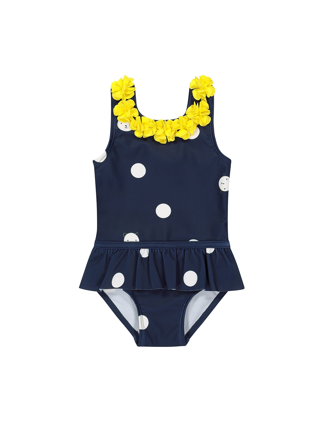 

mothercare Infant Girls Polka Dots Printed Bodysuit, Navy blue