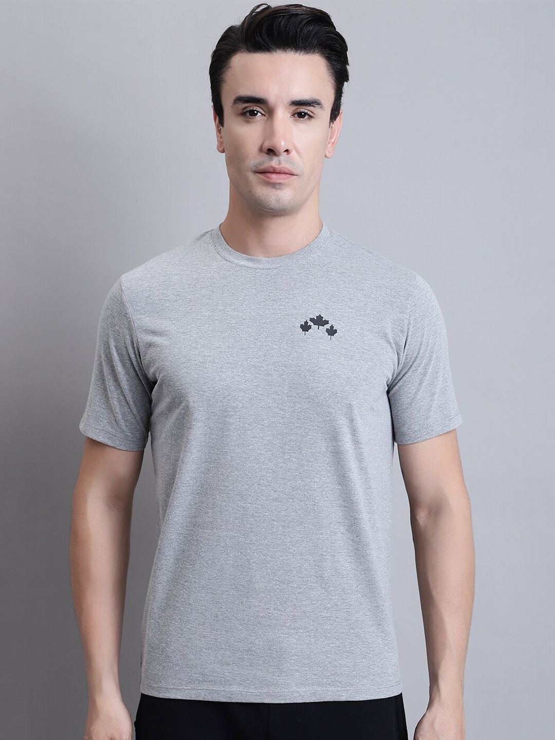 

Rute Round Neck Cotton T-shirt, Grey