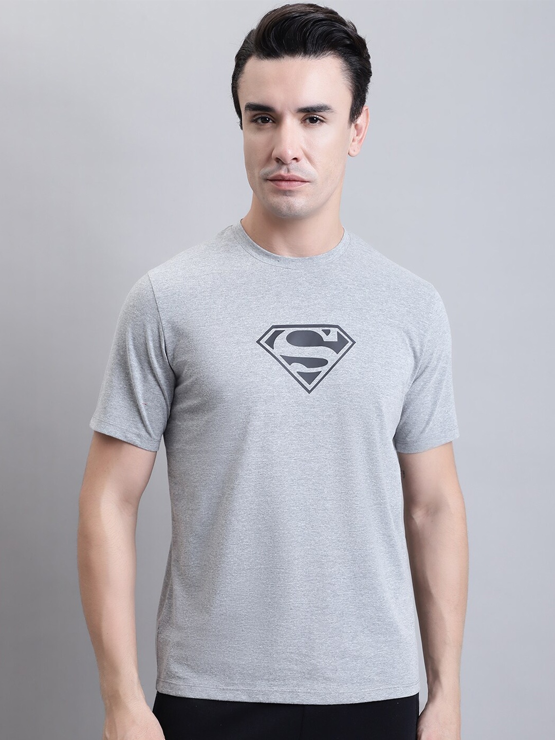 

Rute Superman Printed Cotton Casual T-shirt, Grey