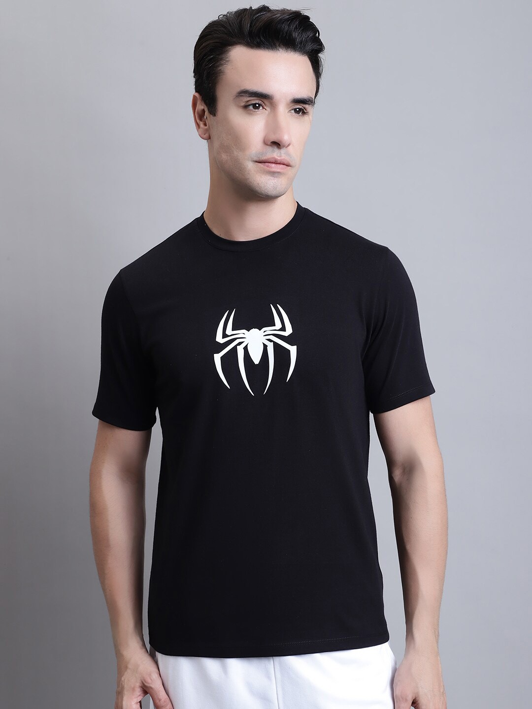 

Rute Graphic Printed Cotton Casual T-shirt, Black