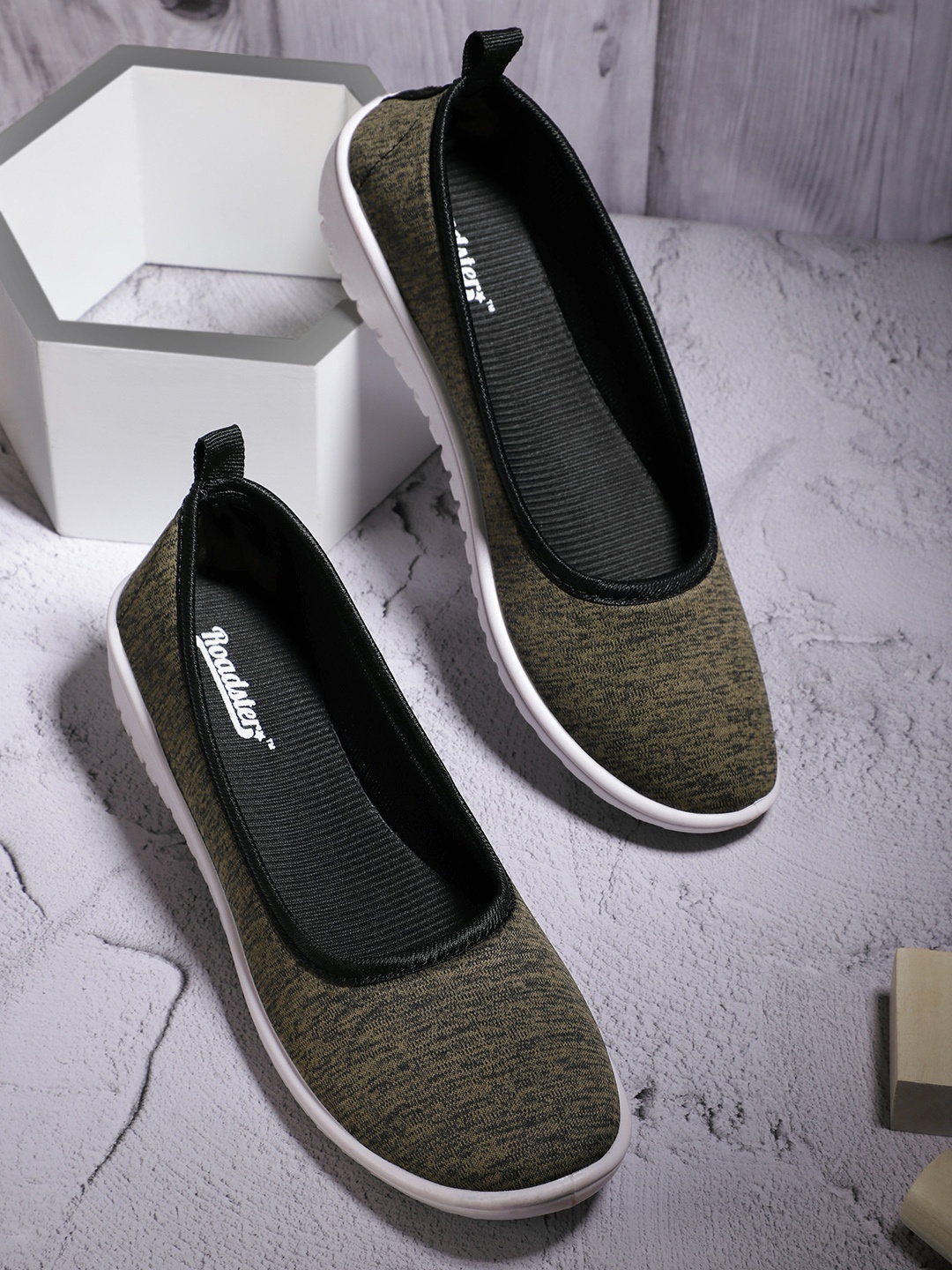 

The Roadster Lifestyle Co. Women Woven Design Slip-On Sneakers, Olive