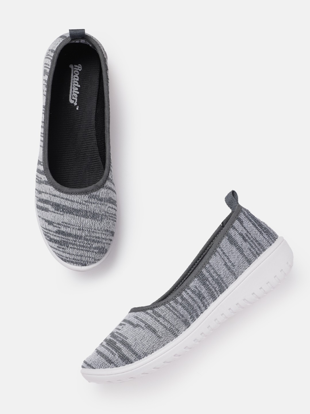 

The Roadster Lifestyle Co. Women Woven Design Slip-On Sneakers, Grey melange