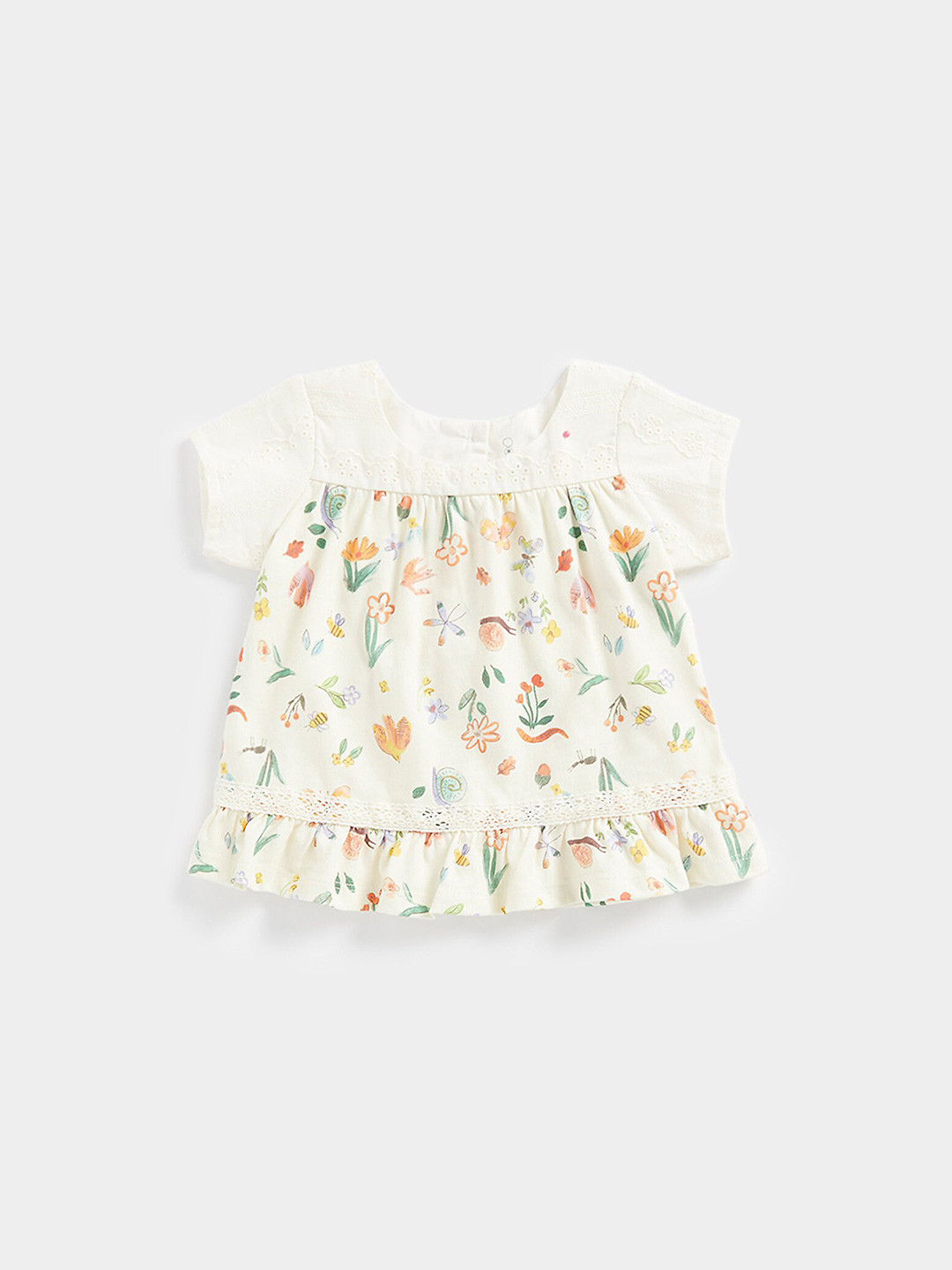 

mothercare Floral Print Cotton Top, Cream
