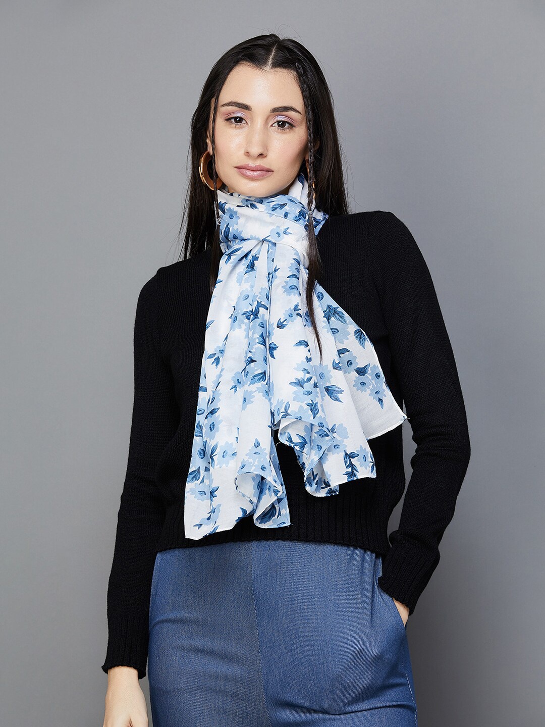 

Ginger by Lifestyle Floral Printed Stole, Blue