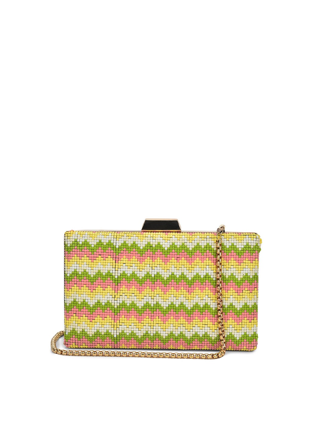 

gaura pakhi Embellished Box Clutch, Green