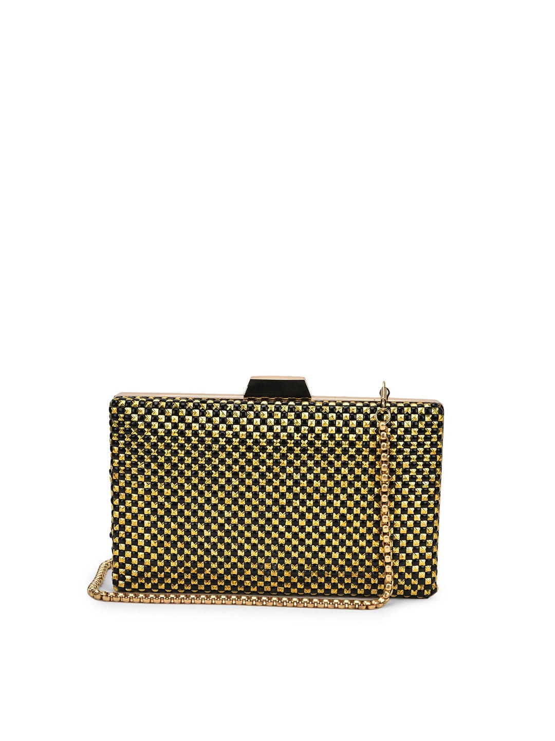 

gaura pakhi Embellished Box Clutch, Gold