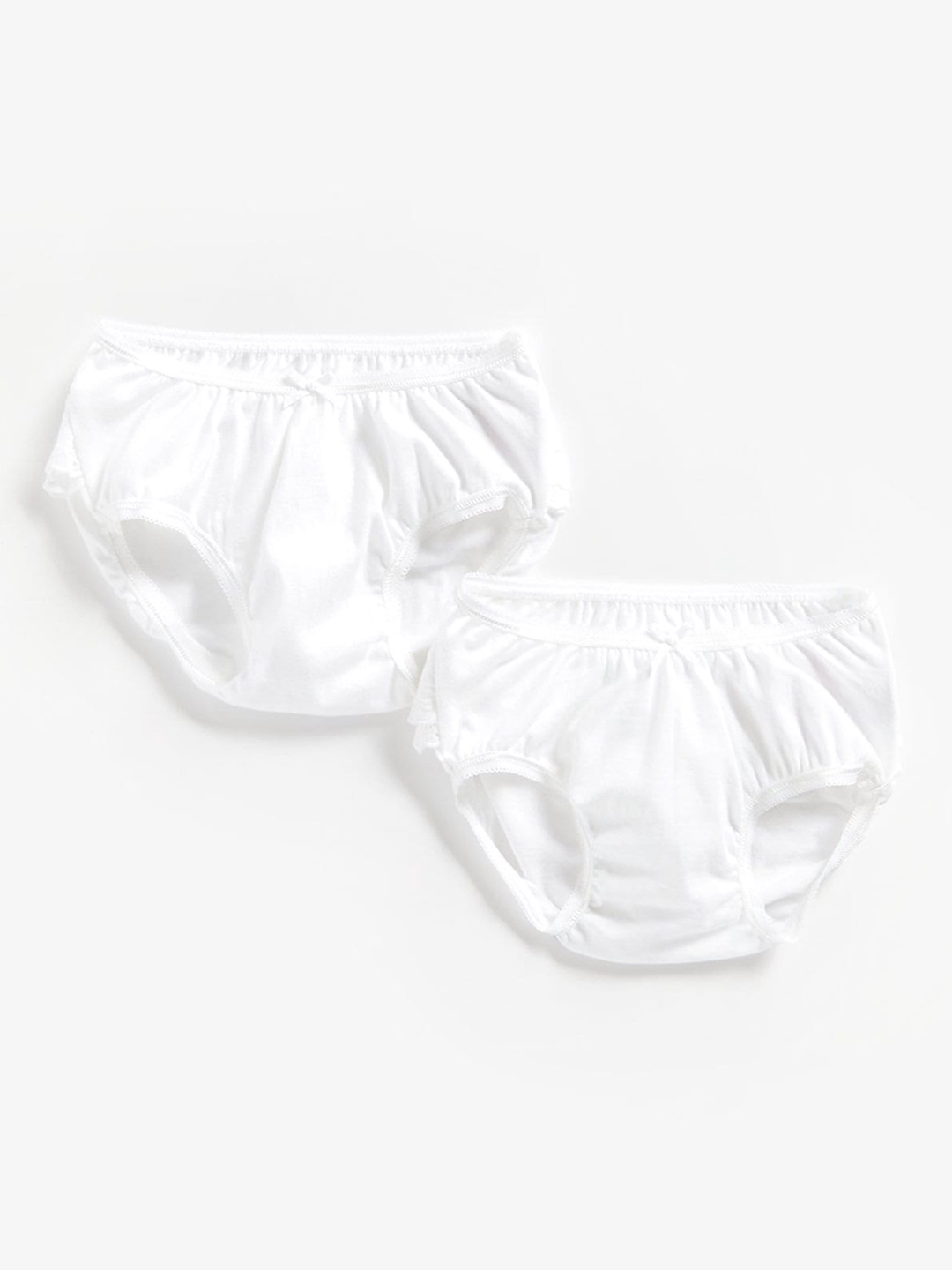 

mothercare Infant Girls Pack Of 2 Pure Cotton Basic Briefs, White