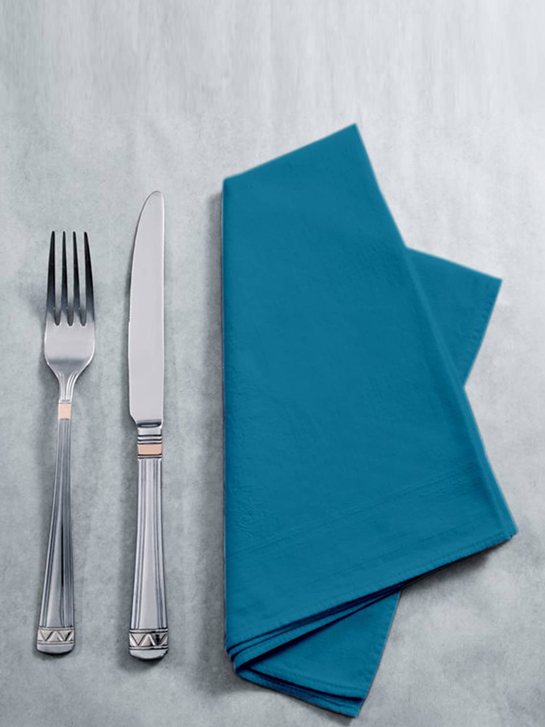 

Lushomes Blue 12 Pieces Pure Cotton Table Napkin