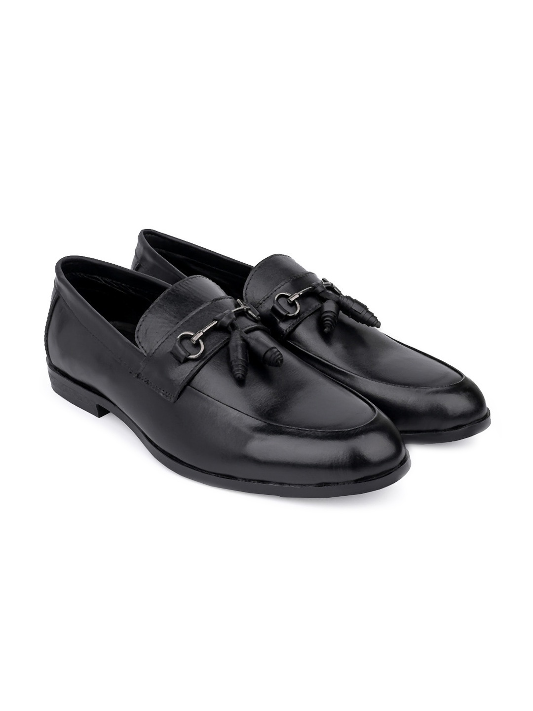 

LA BOTTE Men Tasselled Leather Formal Loafers, Black