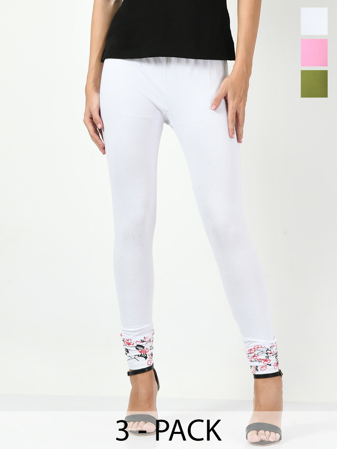 

BAESD Pack Of 3 Churidar Length Leggings, White