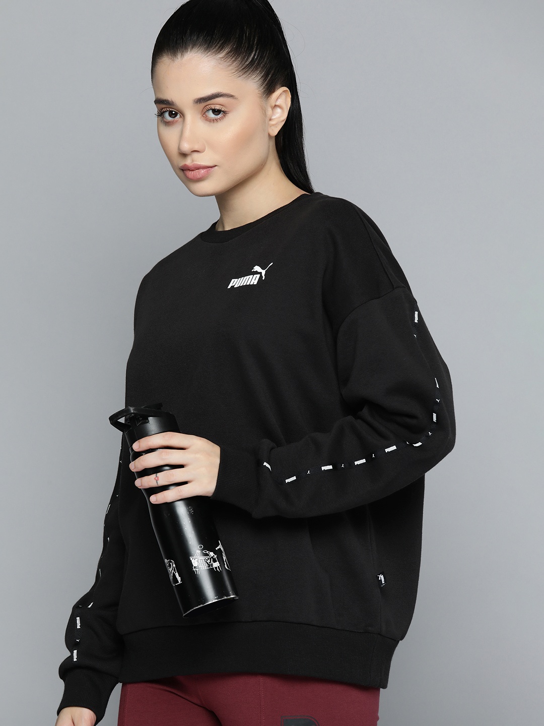

Puma ESS Taping Detail Relax Fit Sweatshirt, Black