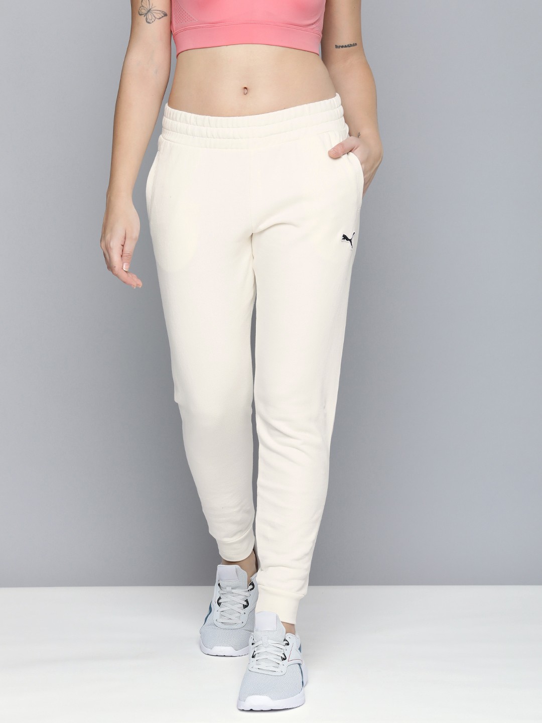 

Puma Women Pure Cotton Better Essentials Joggers, Cream
