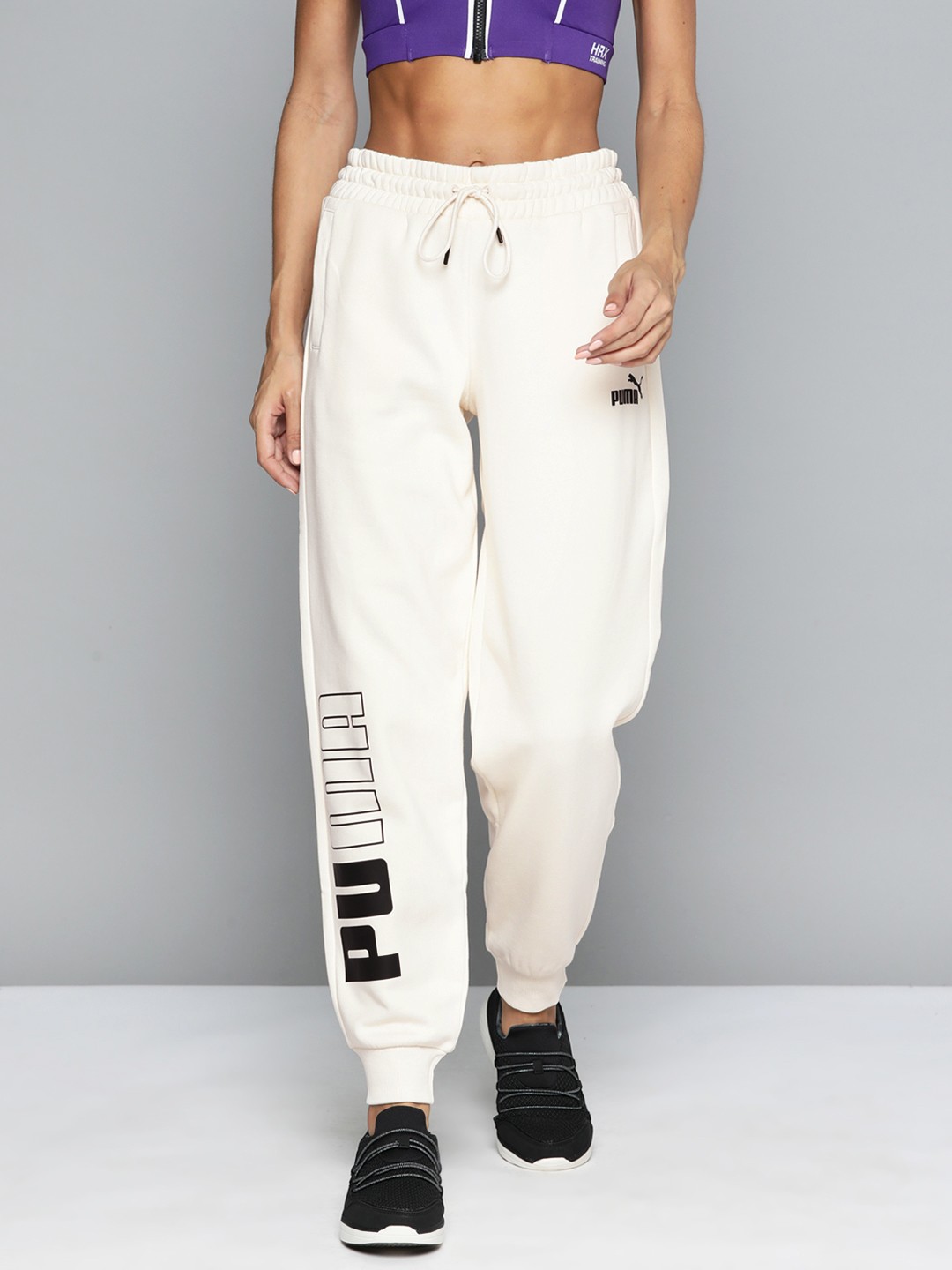 

Puma Women Power Brand Logo Print Sweat Joggers, Off white