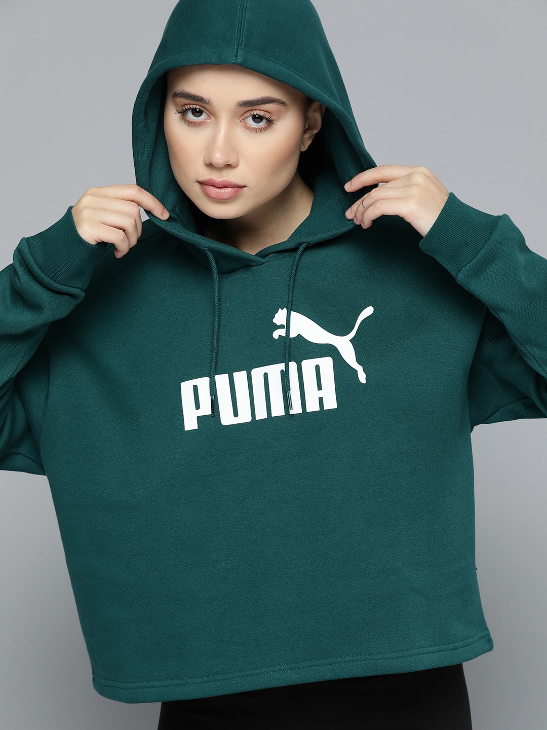 

Puma Essentials Logo Print Hooded Sweatshirt, Green