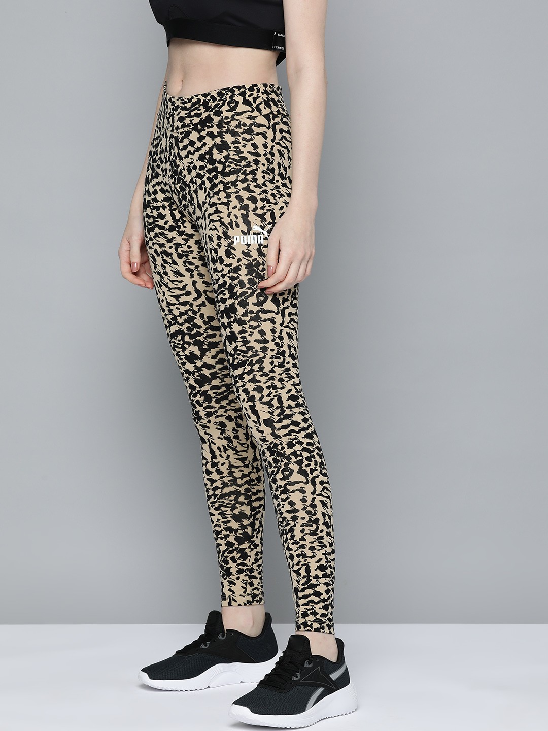 

Puma Women Essentials Animal Printed High Rise Tights, Beige