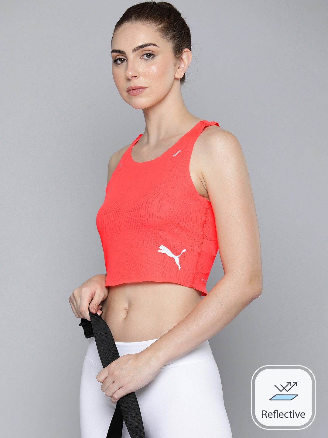 

Puma Ultraspun Running dryCELL Tank Crop Top, Fuchsia