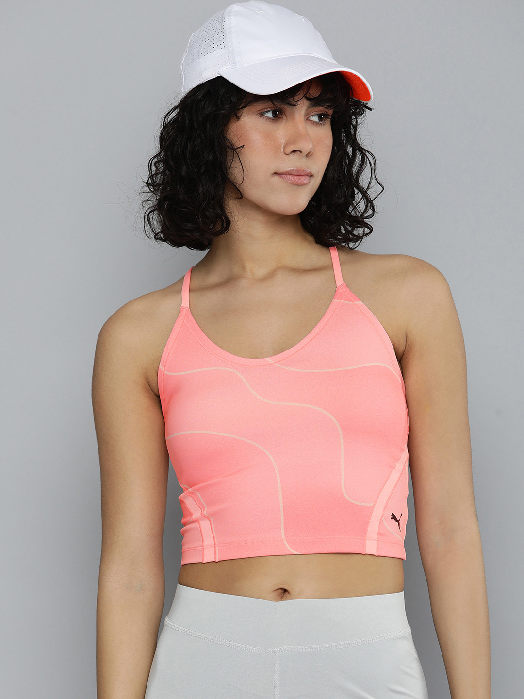 

Puma Studio Printed Training Crop Tank Top, Pink