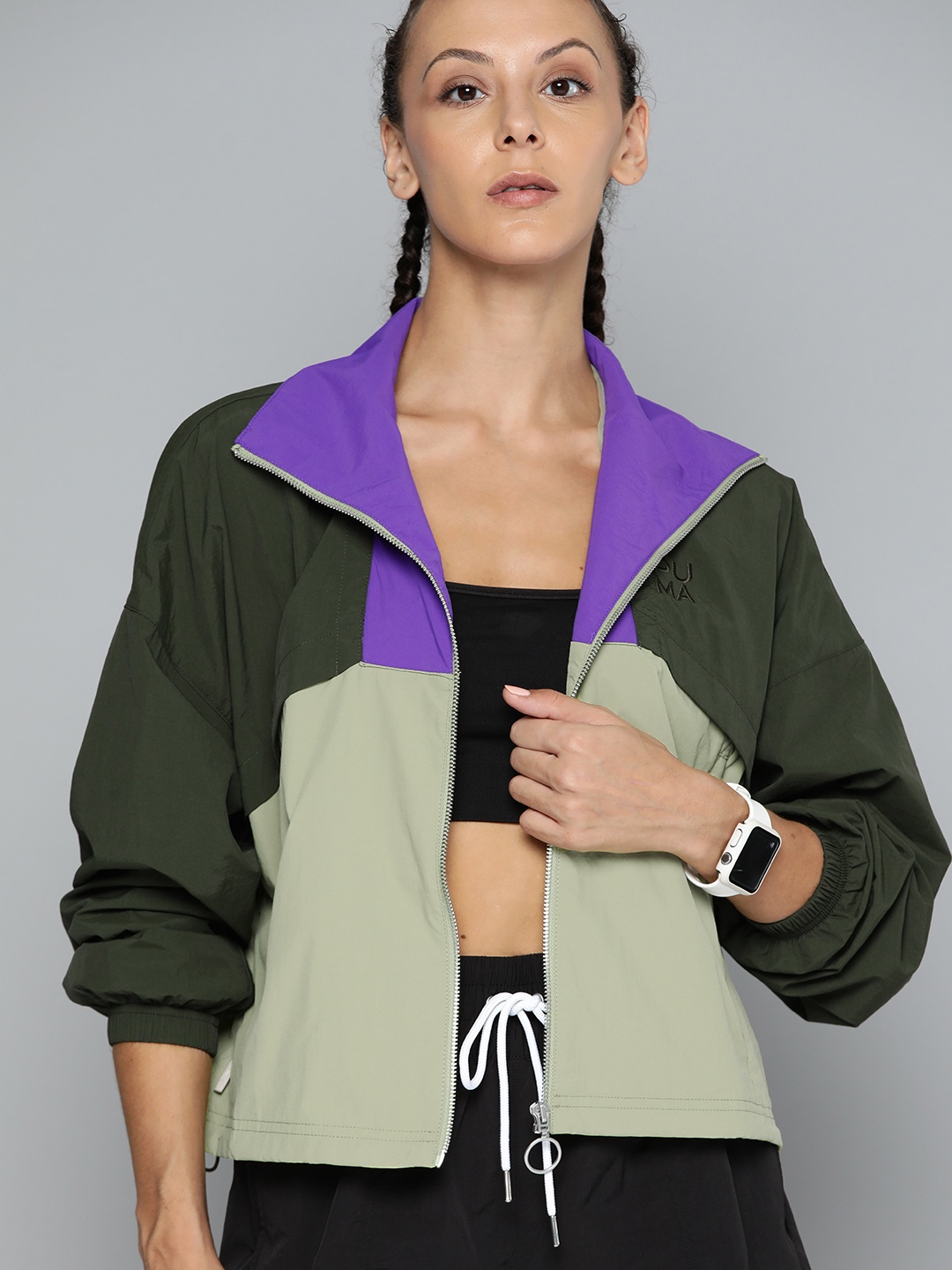 

Puma Infuse Colorblocked Sporty Jacket, Green